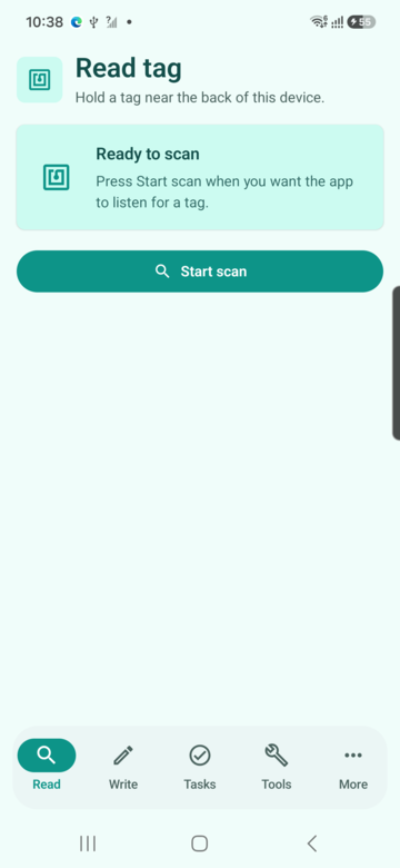 NFCMagic Android NFC tag reader showing decoded NDEF records and tag metadata