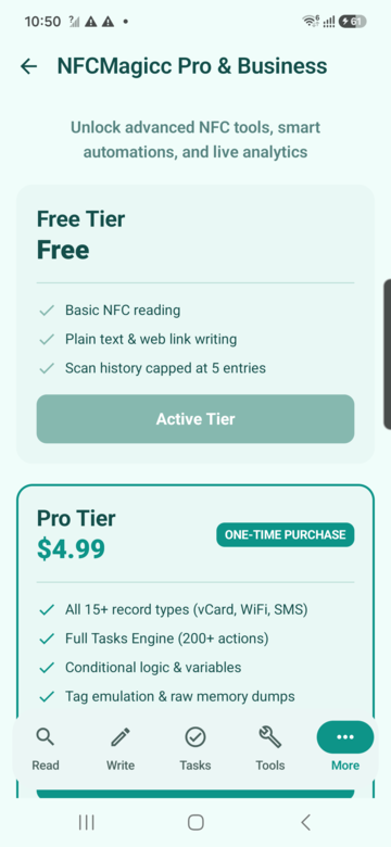 NFCMagic Pro screen preview for NFCMagic